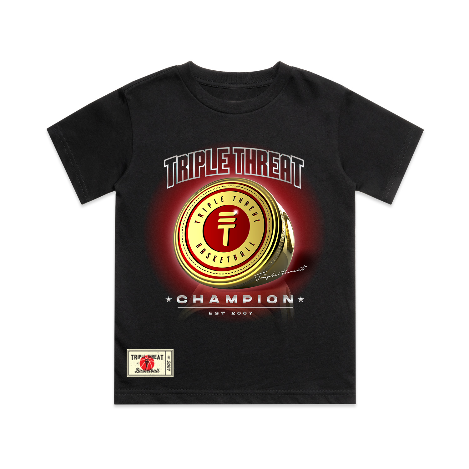 Kids Champion Ring T-Shirt - Black