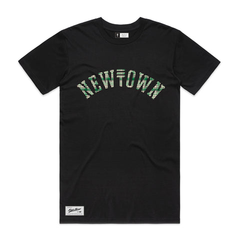 Newtown Green Tartan T-Shirt - Black