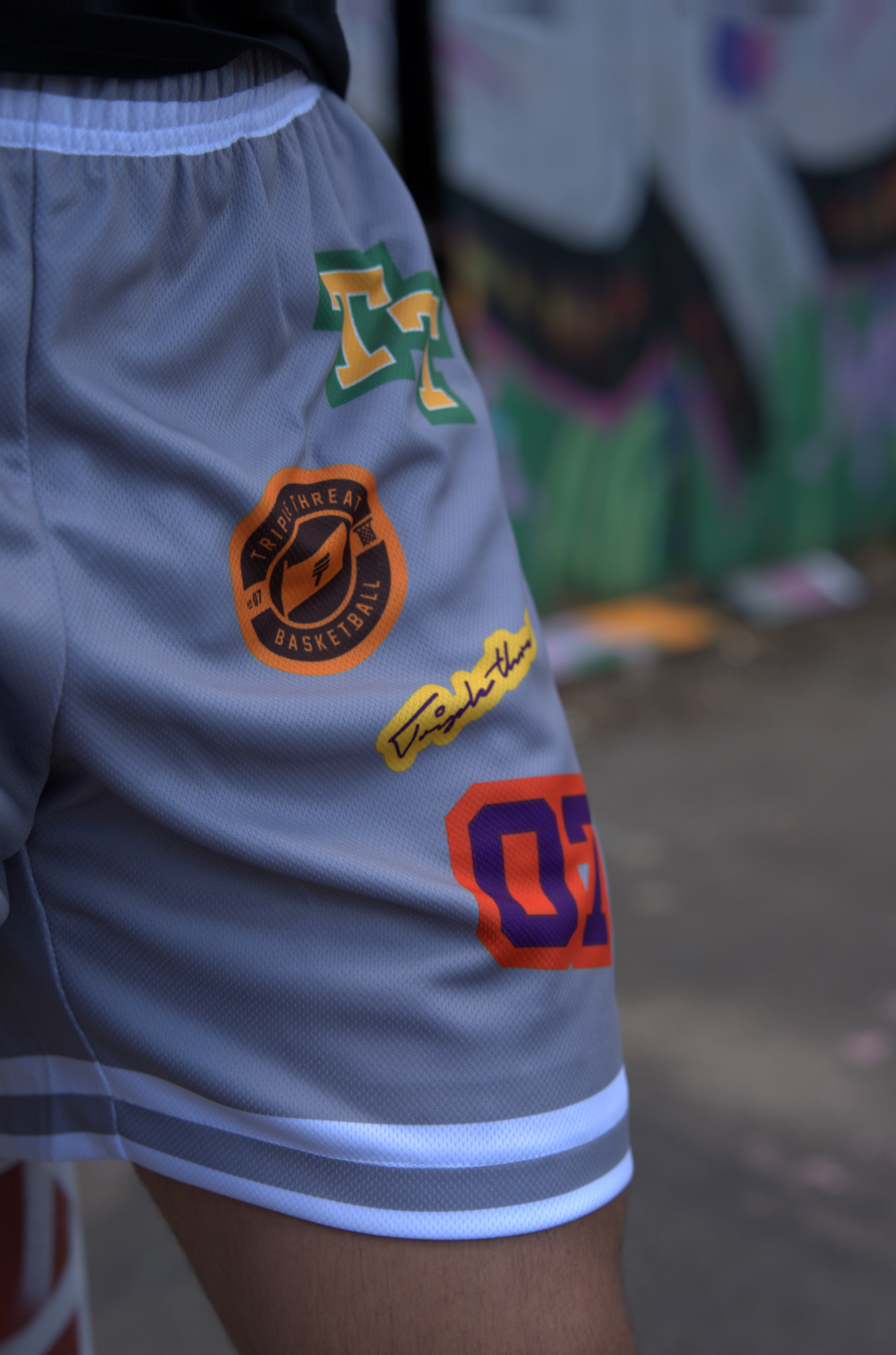 Kids Grey Logo Basketball Shorts