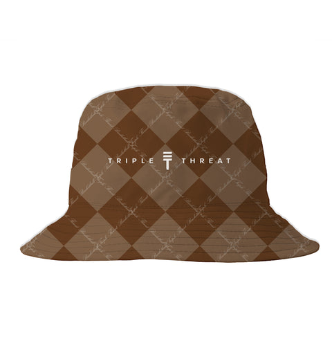 Triple Threat Diamond Bucket Hat - Brown