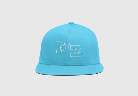 Embroidered NZ Snapback Cap - Carolina Blue