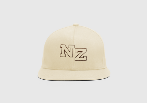 Embroidered NZ Snapback Cap - Cream