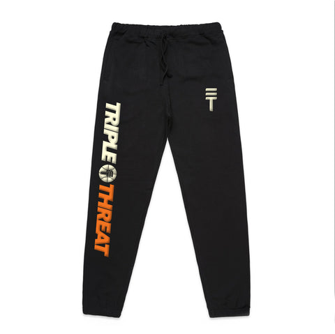 Kids Puff Print Logo Track pants - Orange & Cream