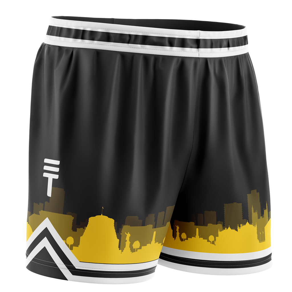 Black and yellow basketball shorts sales