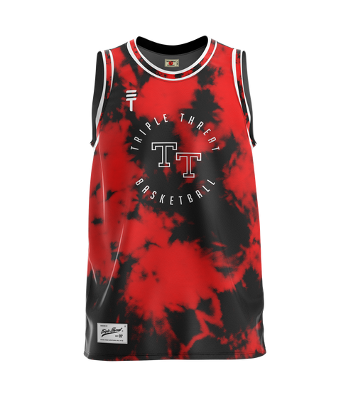 Kids Tie Dye singlet - Black & Red