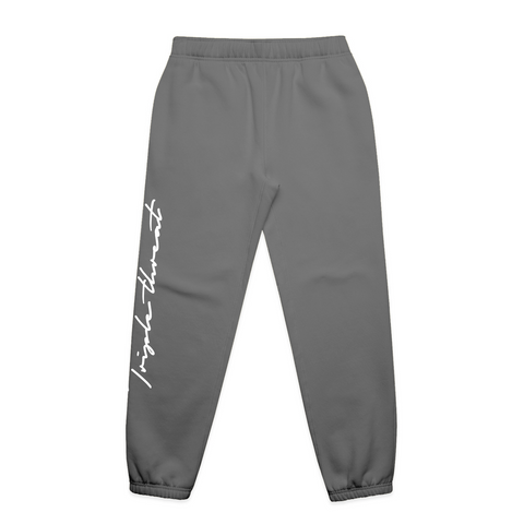 Script Track Pants - Grey/White