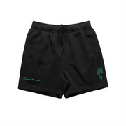 Script Fleece Shorts - Black/Mint