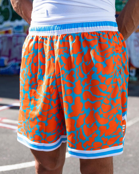 Camo Shorts - Orange & Teal