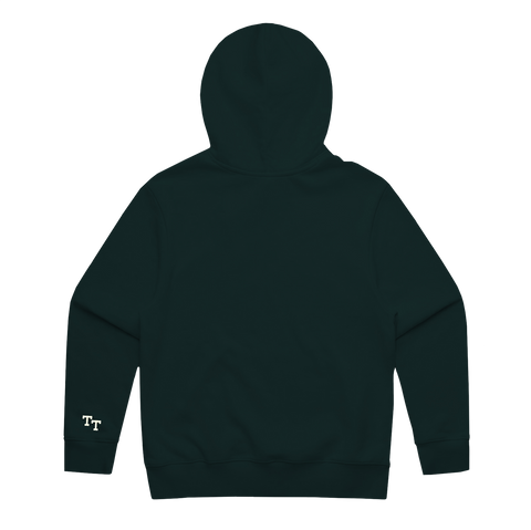 Embroidered round logo Hoodie - Green
