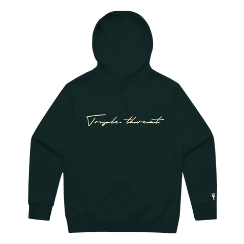 Embroidered script logo Hoodie - Green