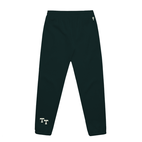 Embroidered Script Round Logo Track Pants - Green