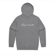 Kids Script Hoodie - Grey/White