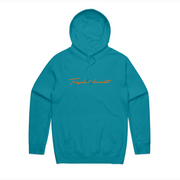 Kids Script Hoodie - Teal/Orange