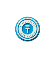 Triple Threat Jibbitz in blue and white with the text 'Triple Threat Basketball' and the Triple Threat logo
