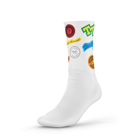 Triple Threat Logo Sock - White