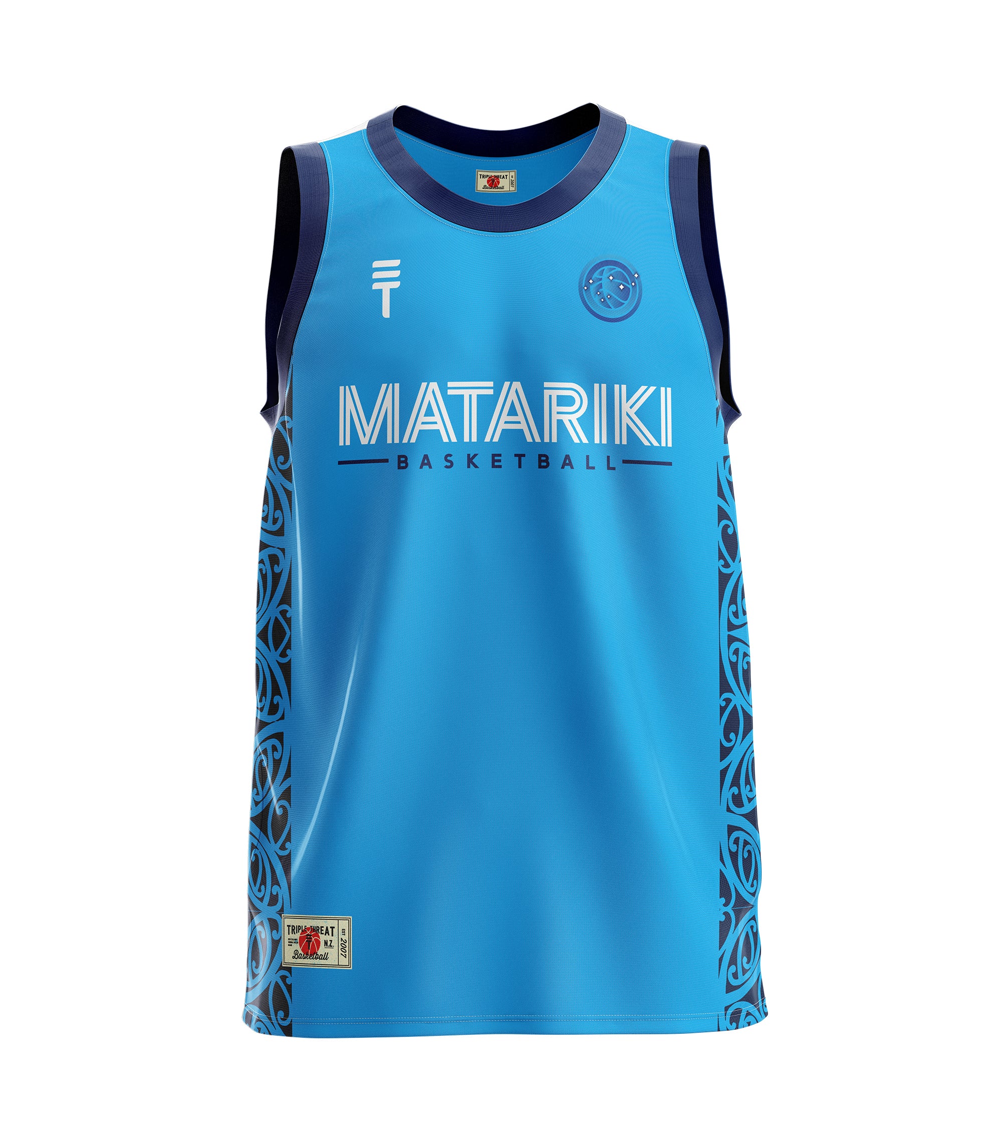 Matariki Basketball Singlet - Blue