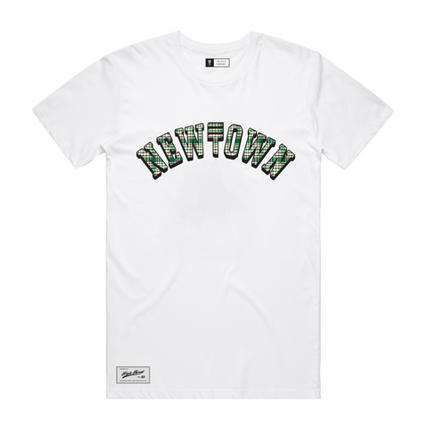 Newtown Green Tartan T-Shirt - White