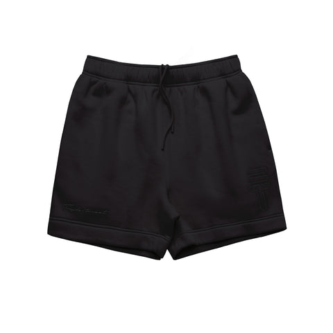 Fleece Shorts - Embroidered Logo - Black