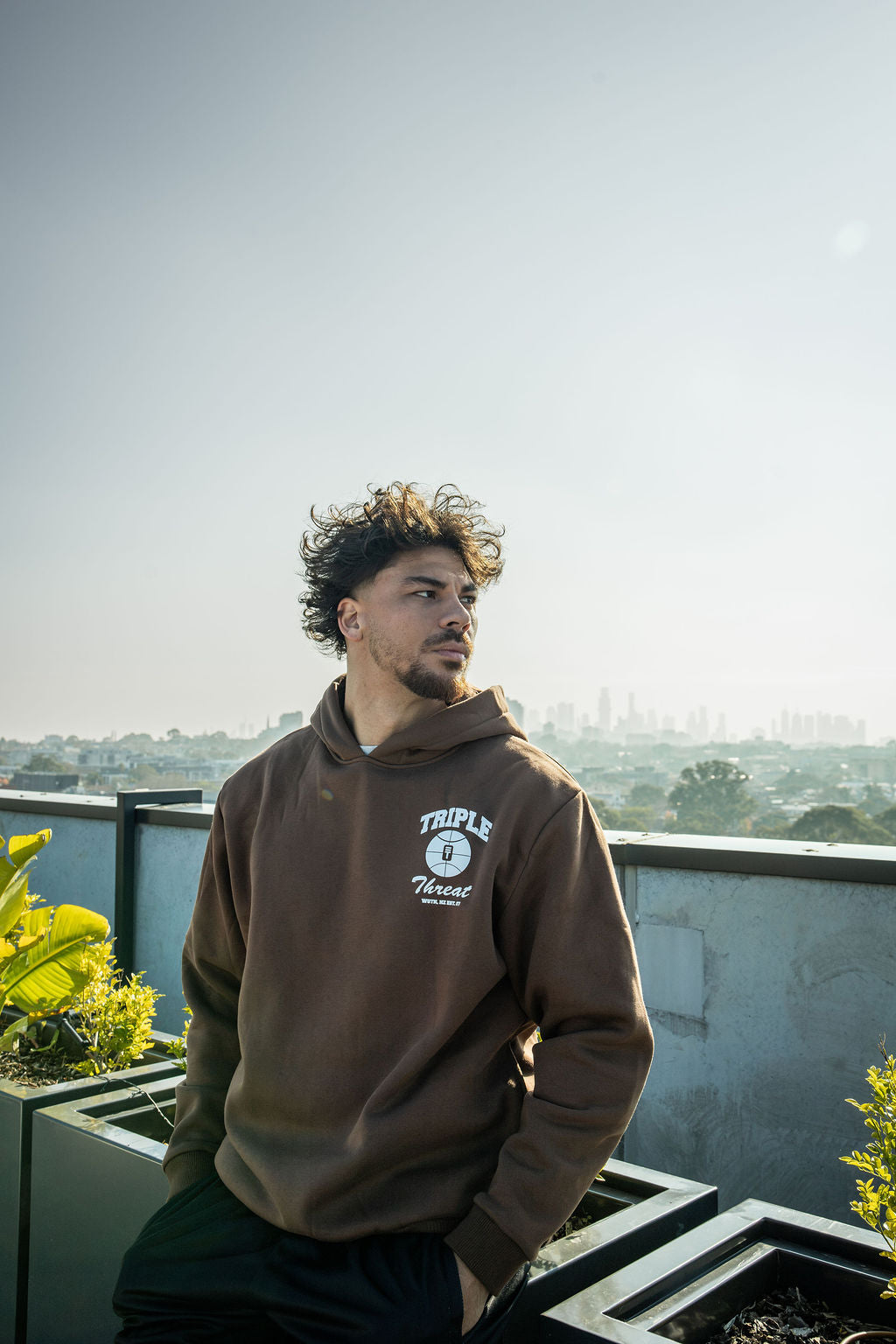 Baseline Unisex Hoodie Brown