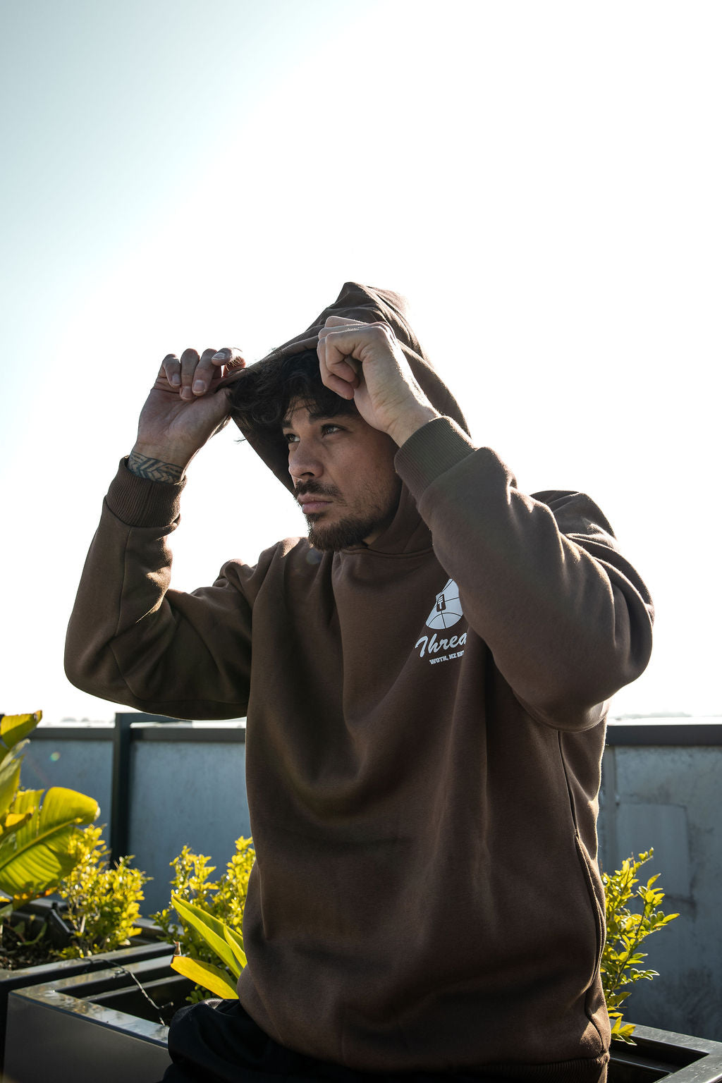 Baseline Unisex Hoodie Brown