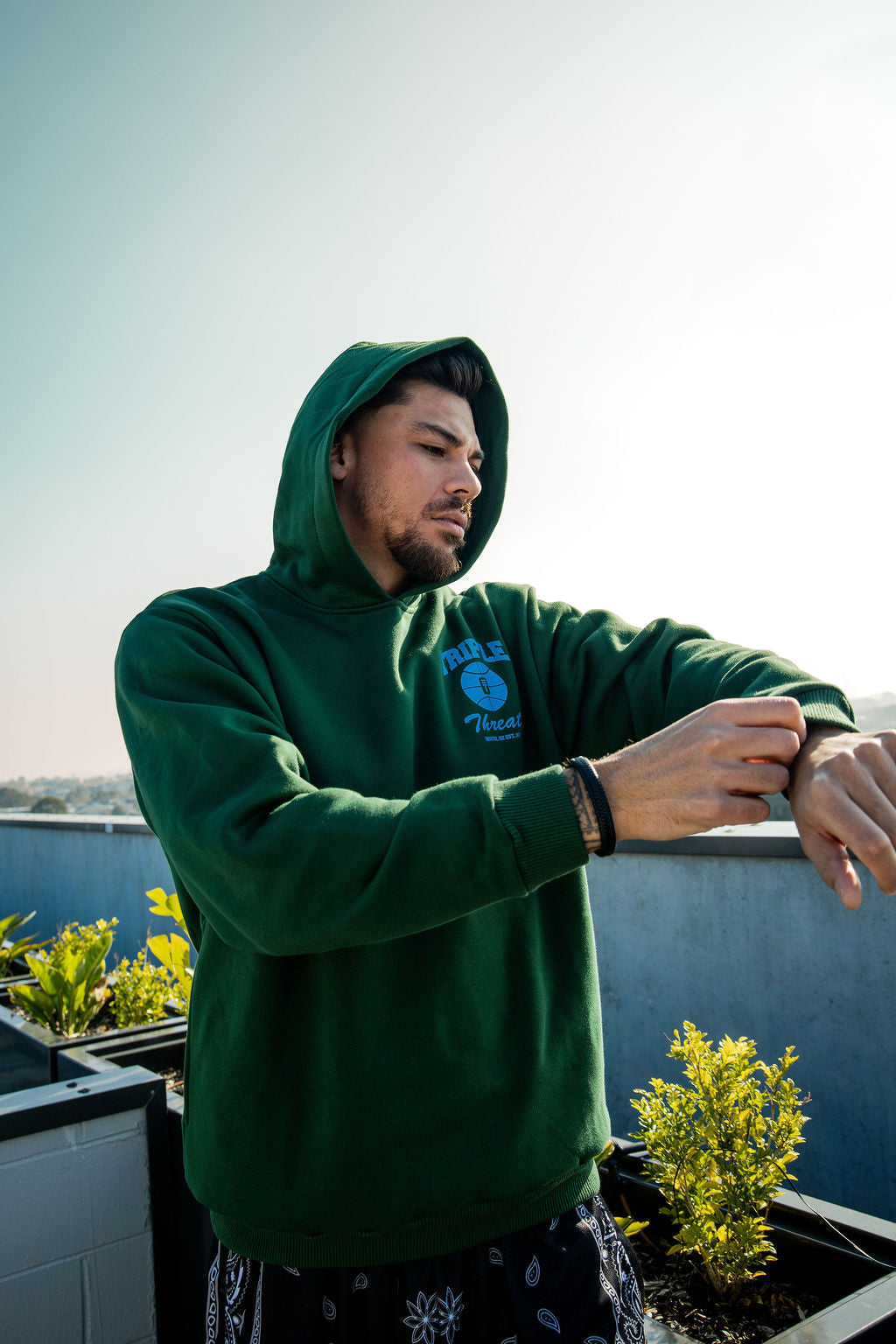 Baseline Unisex Hoodie Forest Green