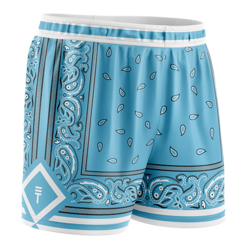 Paisley Shorts - Carolina Blue
