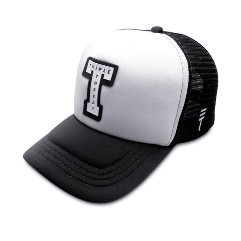 Triple Threat Block Trucker Hat - Black