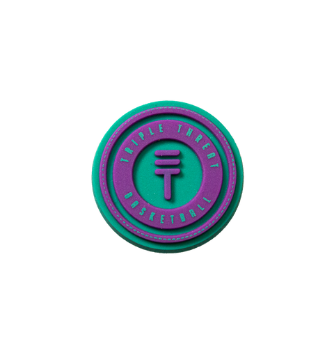 Triple Threat logo Jibbitz - Teal/Purple