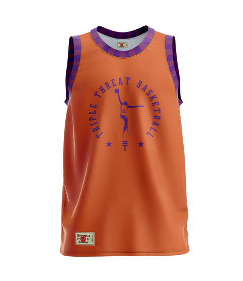 The Player singlet - Orange & Purple