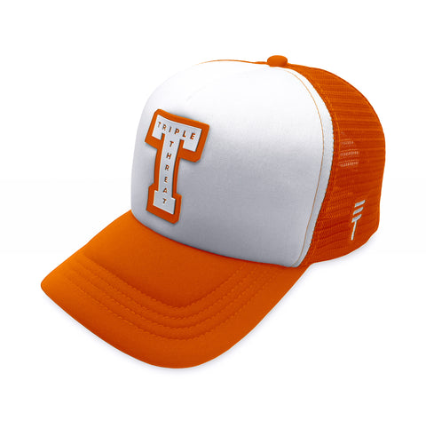 Triple Threat Block Trucker Hat - Orange