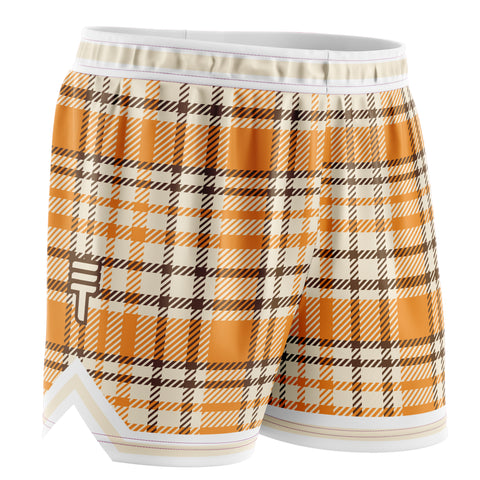 Tartan Shorts - Orange & Brown