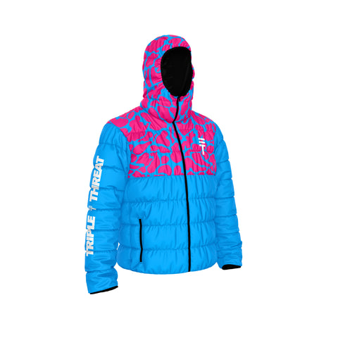 Puffer Jacket - Blue & Pink