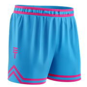 pink and blue kids basketball shorts